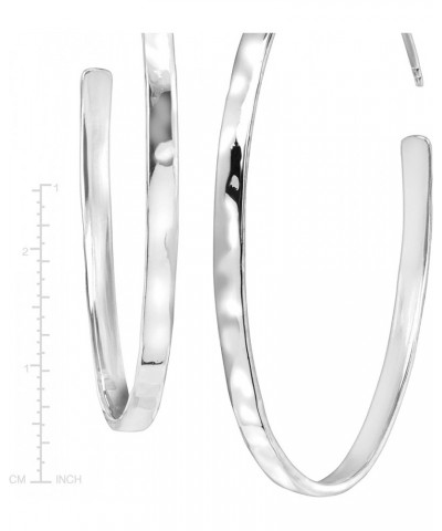 'Circle Up' Hammered Hoop Earrings in Sterling Silver Silver $34.85 Earrings