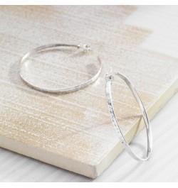 'Circle Up' Hammered Hoop Earrings in Sterling Silver Silver $34.85 Earrings