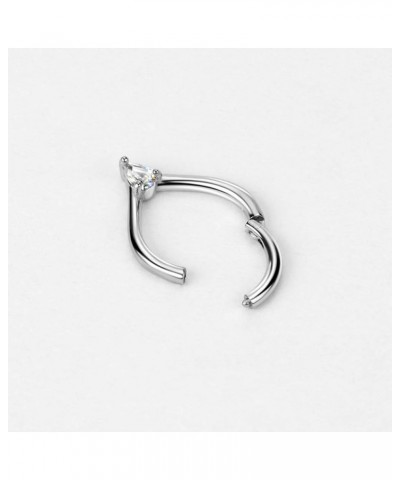 16g 8mm Surgical Steel Teardrop Septum Piercing Rings for Women Clear Tear CZ, Steel 16g 8mm $11.25 Body Jewelry