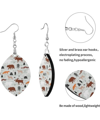 Dangle Earring MDF Wood Drop/Leaf Copper Plated Silver Hook Lightweight Earrings Multi 2 $6.37 Earrings