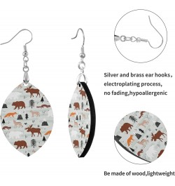 Dangle Earring MDF Wood Drop/Leaf Copper Plated Silver Hook Lightweight Earrings Multi 2 $6.37 Earrings