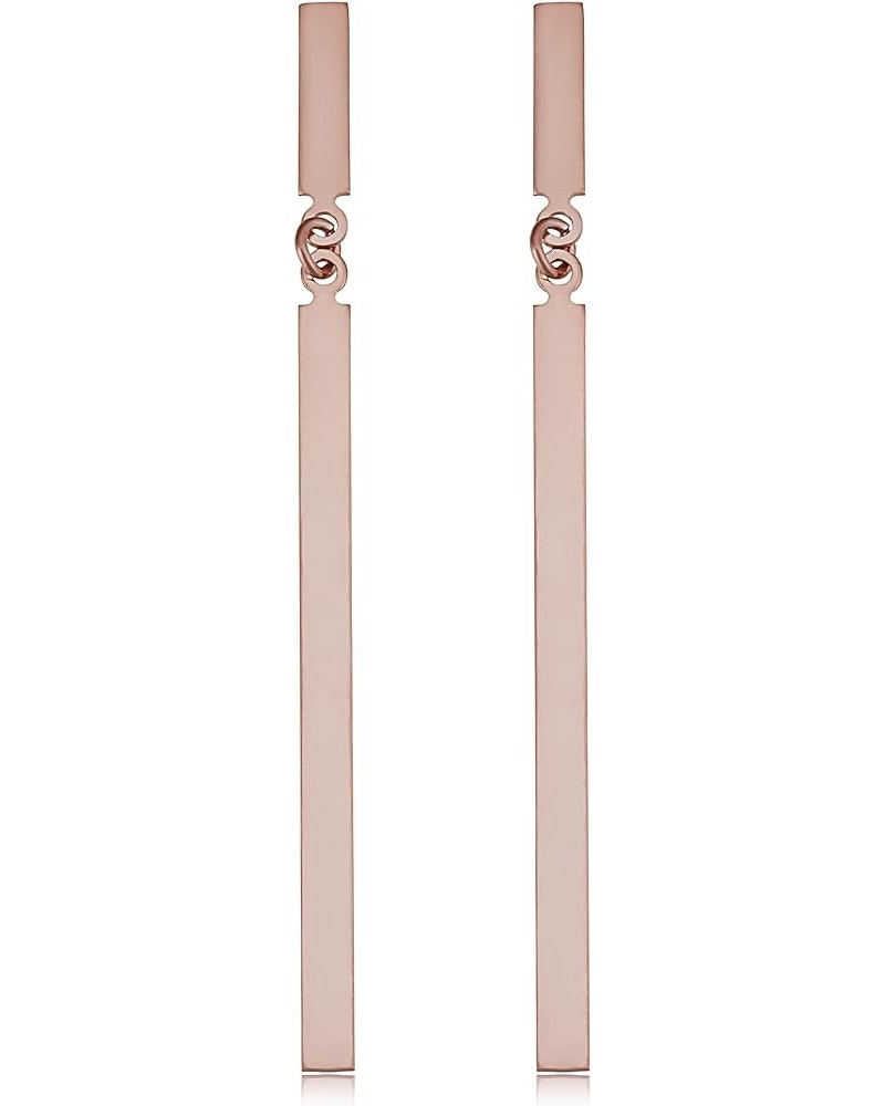 14k Yellow or Rose Gold Short and Long Vertical Bar Drop Earrings (1.75 inches long) Rose Gold $89.70 Earrings