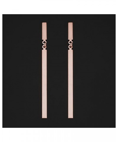 14k Yellow or Rose Gold Short and Long Vertical Bar Drop Earrings (1.75 inches long) Rose Gold $89.70 Earrings