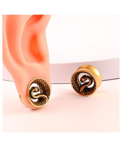 2PCS Ear Gauges Cool Snake Ear Plugs Tunnels 316 Stainless Steel Hypoallergenic Earrings Expander Body Piercing Jewelry 14mm(...