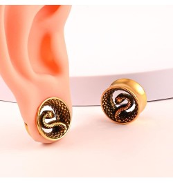 2PCS Ear Gauges Cool Snake Ear Plugs Tunnels 316 Stainless Steel Hypoallergenic Earrings Expander Body Piercing Jewelry 14mm(...