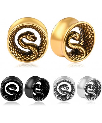 2PCS Ear Gauges Cool Snake Ear Plugs Tunnels 316 Stainless Steel Hypoallergenic Earrings Expander Body Piercing Jewelry 14mm(...