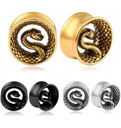 2PCS Ear Gauges Cool Snake Ear Plugs Tunnels 316 Stainless Steel Hypoallergenic Earrings Expander Body Piercing Jewelry 14mm(...