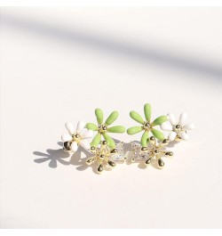 Small Enamel Daisy Flower Gold Stud Earrings for Women - Elegant Princess Cubic Zirconia Everyday Girl Easter Spring Costume ...