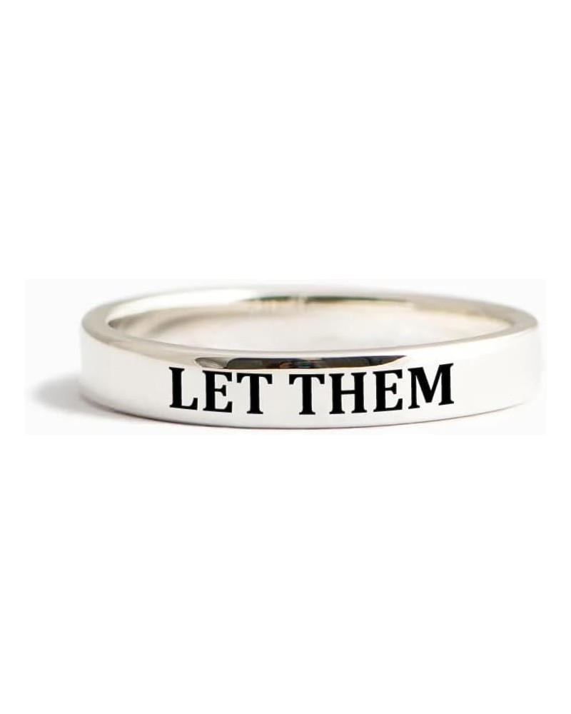 Let Them Ring - Let Them Stainless Steel Engraved Ring Jewelry for Women, Besties, Sisters, Best Friends, Self Worth Motivati...