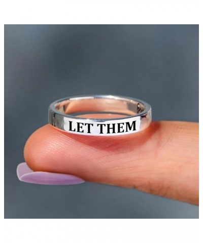 Let Them Ring - Let Them Stainless Steel Engraved Ring Jewelry for Women, Besties, Sisters, Best Friends, Self Worth Motivati...