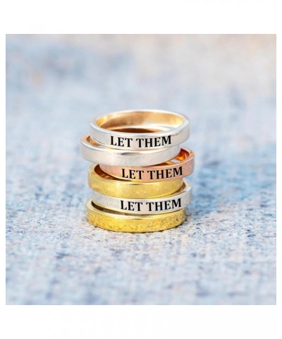 Let Them Ring - Let Them Stainless Steel Engraved Ring Jewelry for Women, Besties, Sisters, Best Friends, Self Worth Motivati...