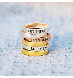 Let Them Ring - Let Them Stainless Steel Engraved Ring Jewelry for Women, Besties, Sisters, Best Friends, Self Worth Motivati...