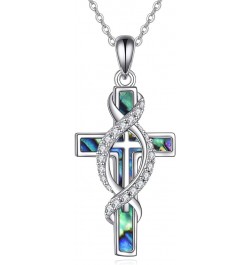 Cross Necklace Sterling Silver Pendant Necklace Jewelry Religious Christian Baptism Gifts for Women Girls Infinity $22.87 Nec...