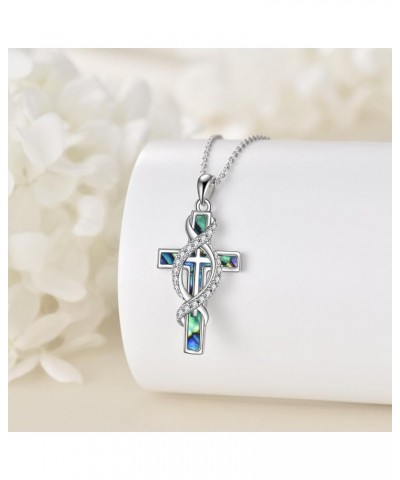 Cross Necklace Sterling Silver Pendant Necklace Jewelry Religious Christian Baptism Gifts for Women Girls Infinity $22.87 Nec...