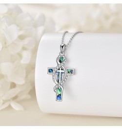 Cross Necklace Sterling Silver Pendant Necklace Jewelry Religious Christian Baptism Gifts for Women Girls Infinity $22.87 Nec...