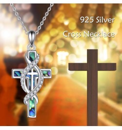 Cross Necklace Sterling Silver Pendant Necklace Jewelry Religious Christian Baptism Gifts for Women Girls Infinity $22.87 Nec...