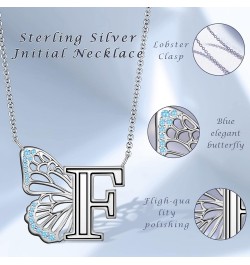 Butterfly Initial Necklaces for Women 925 Sterling Silver Initial A-Z Necklace - Butterfly Initial Letter Jewelry Mother's Da...