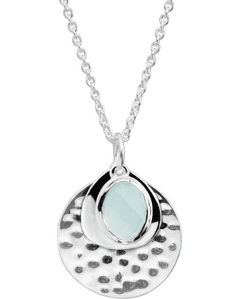 'Entranced' Natural Chalcedony Pendant Necklace in Sterling Silver, 18" + 2 20 Inches $28.00 Necklaces