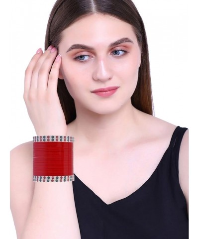 Indian Bridal Bangle Set Bollywood CZ Crystal Traditional Bridal Red Bangle Bracelet Jewelry Style 3 (Set of 48 Pcs) 2-6 $14....