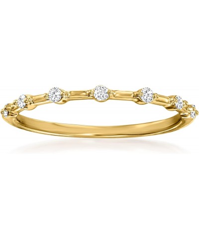 Ross-Simons 0.10 ct. t.w. Diamond Station Ring in 14kt Yellow Gold. Size 10 $70.20 Rings