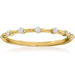 Ross-Simons 0.10 ct. t.w. Diamond Station Ring in 14kt Yellow Gold. Size 10 $70.20 Rings