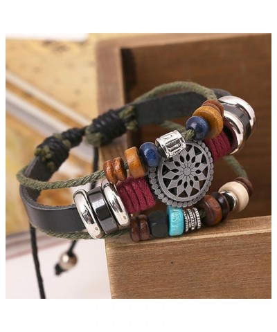 Bracelets for Women Trendy Leather Bracelets for Women Multilayer Leather Cuff Bracelets Boho Beaded Bracelet Jewelery Gift f...