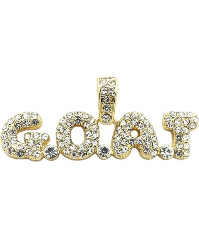 Hip Hop G.O.A.T Pendant 20, 24 inches Various Chain Necklace in Gold, Silver Tone Gold / Pendant Only $9.84 Necklaces