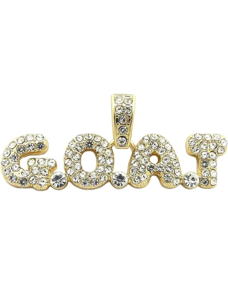 Hip Hop G.O.A.T Pendant 20, 24 inches Various Chain Necklace in Gold, Silver Tone Gold / Pendant Only $9.84 Necklaces