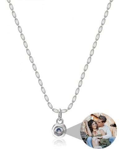 Personalized Photo Necklace Heart Photo Necklace with Picture Inside Custom Heart Picture Projection Necklace Memorial Photo ...