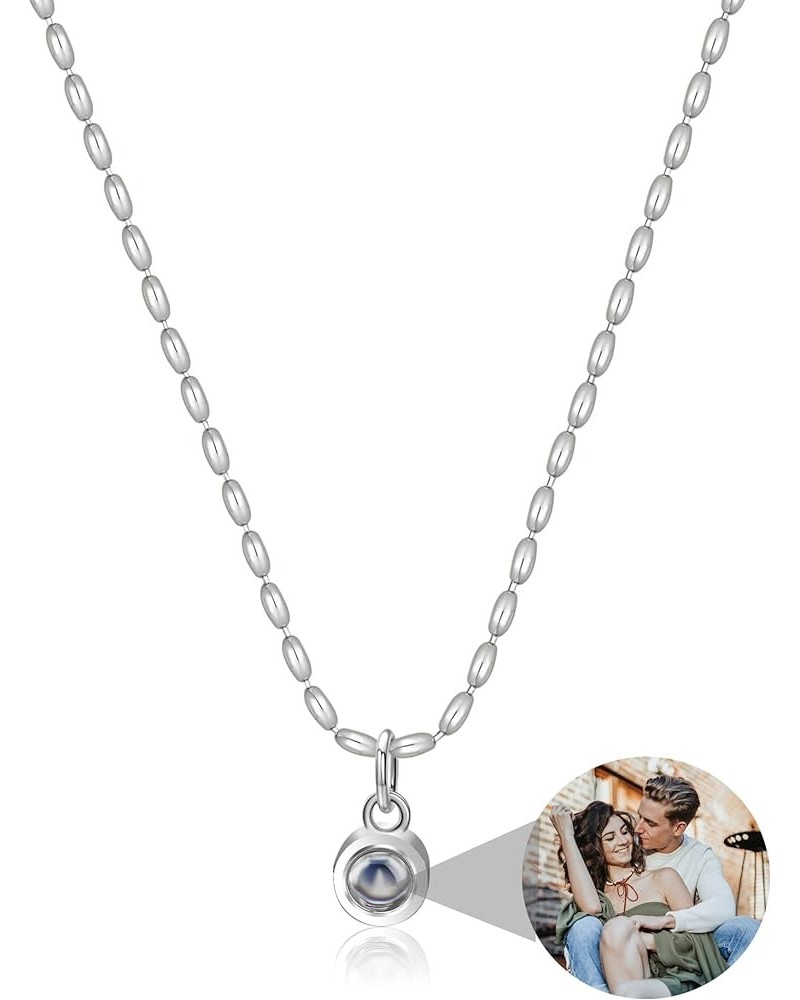 Personalized Photo Necklace Heart Photo Necklace with Picture Inside Custom Heart Picture Projection Necklace Memorial Photo ...