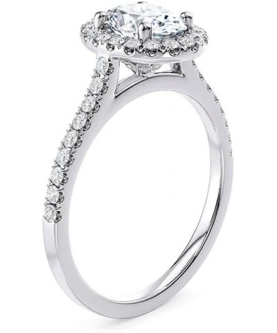 Engagement Ring 1.39 ct. tw. Moissanite Oval Engagement Rings for Women Platinum Plated Silver Free Engraving $53.32 Rings