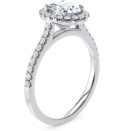 Engagement Ring 1.39 ct. tw. Moissanite Oval Engagement Rings for Women Platinum Plated Silver Free Engraving $53.32 Rings