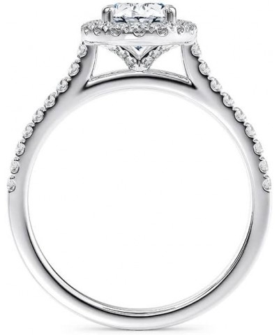 Engagement Ring 1.39 ct. tw. Moissanite Oval Engagement Rings for Women Platinum Plated Silver Free Engraving $53.32 Rings