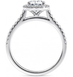 Engagement Ring 1.39 ct. tw. Moissanite Oval Engagement Rings for Women Platinum Plated Silver Free Engraving $53.32 Rings