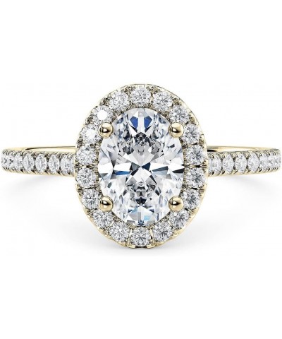 Engagement Ring 1.39 ct. tw. Moissanite Oval Engagement Rings for Women Platinum Plated Silver Free Engraving $53.32 Rings