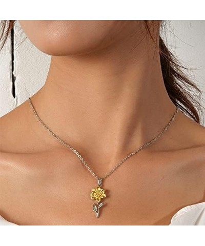 Sunflower Daisy Choker Necklace You are My Sunshine Women Valentine's Day Gifts Sunflower Pendant Jewelry Clavicular Chain fo...