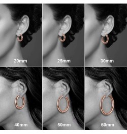 Hoop Earrings for Women - 14K Gold Plated Lightweight Chunky Open Hoops 316L Surgical Stainless Steel Post Thick Hoop Earring...