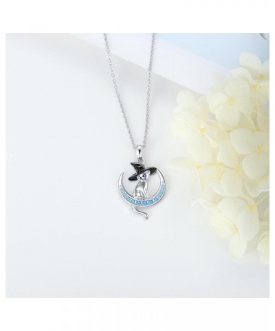 Whale/Pig/Cat Necklace for Women Sterling Silver Animal Moon Pendant Necklaces Jewelry Christmas Gifts for Girls Cat Necklace...