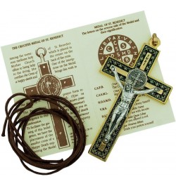 Unique St. Benedict Crucifix with Silver-Tone Base and Colored Enamel | Patron Saint of Students and Europe | Great Catholic ...