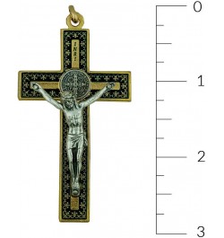 Unique St. Benedict Crucifix with Silver-Tone Base and Colored Enamel | Patron Saint of Students and Europe | Great Catholic ...