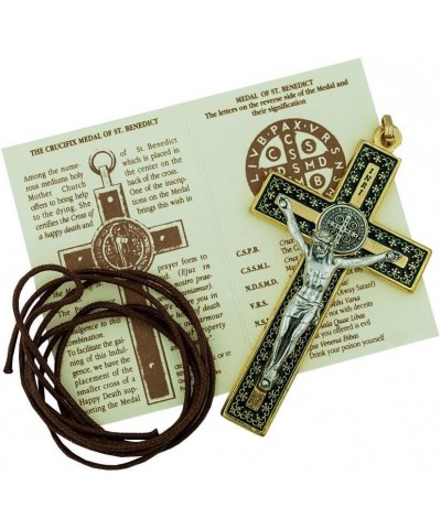 Unique St. Benedict Crucifix with Silver-Tone Base and Colored Enamel | Patron Saint of Students and Europe | Great Catholic ...