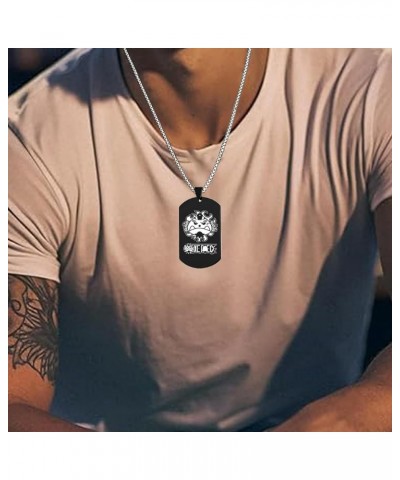 Anime One Piece Wanted Poster Pendant Necklace Titanium Steel Chain Manga Necklaces Dog Tag Jewelry Cosplay Fans Gift Jinbe $...