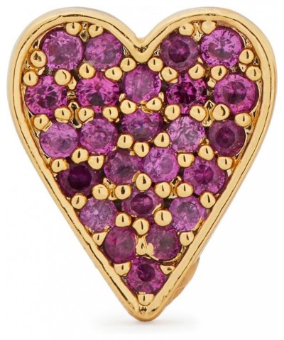 Womens Pave Heart Studs Ruby/Gold One Size $20.81 Earrings