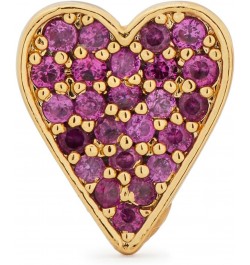 Womens Pave Heart Studs Ruby/Gold One Size $20.81 Earrings