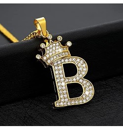 Cubic Zircon Crown Alphabet Necklace For Women Stainless Steel Gold Color A-Z Initial Letter Pendants Necklaces Wedding Jewer...