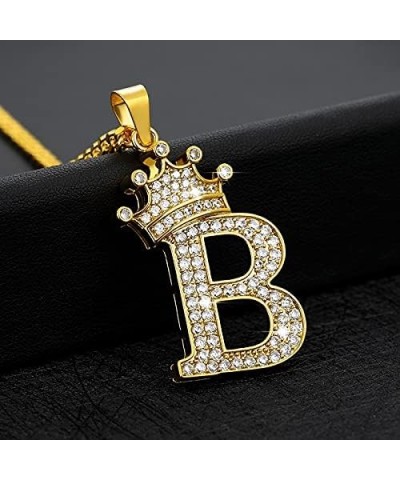 Cubic Zircon Crown Alphabet Necklace For Women Stainless Steel Gold Color A-Z Initial Letter Pendants Necklaces Wedding Jewer...