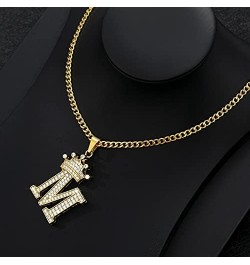 Cubic Zircon Crown Alphabet Necklace For Women Stainless Steel Gold Color A-Z Initial Letter Pendants Necklaces Wedding Jewer...