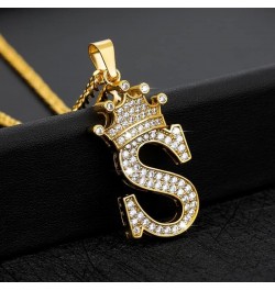 Cubic Zircon Crown Alphabet Necklace For Women Stainless Steel Gold Color A-Z Initial Letter Pendants Necklaces Wedding Jewer...