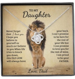 Daughter Gifts From Dad, Father Daughter Necklace, To My Daughter Lion Dad And Daughter Necklace, Father Daughter Gifts Love ...