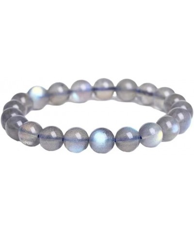 Genuine Rainbow Lights Natural Labradorite Moonstone Gemstone Round Bead Crystal Bracelet $11.73 Bracelets